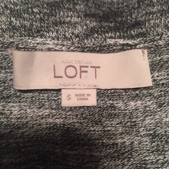 LOFT lightweight button up dart gray cardigan sweater - Picture 2 of 4